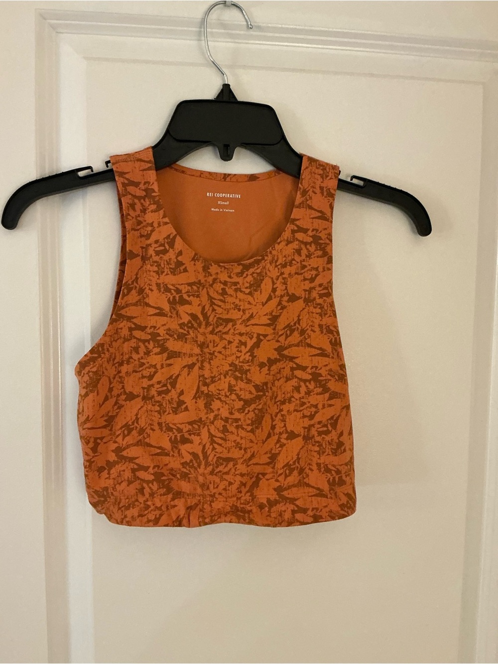 REI Co-op "Take Your Time" Cropped Tank Top Sports Bra | Terracotta Orange S